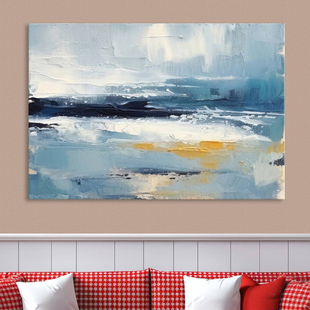 Blue Abstract Wall Art Canvas Print