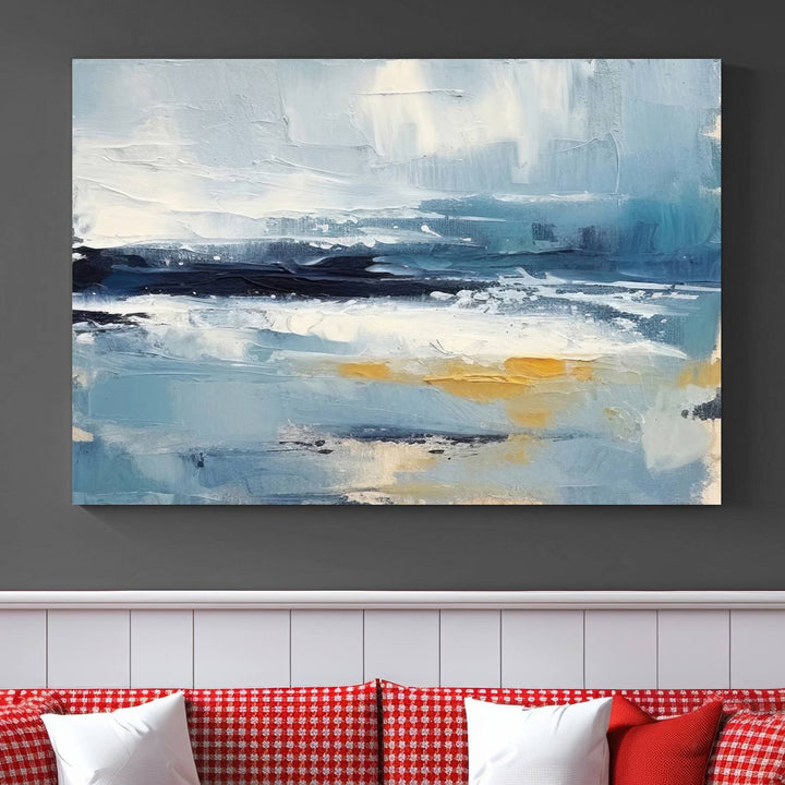 Blue Abstract Wall Art Canvas Print