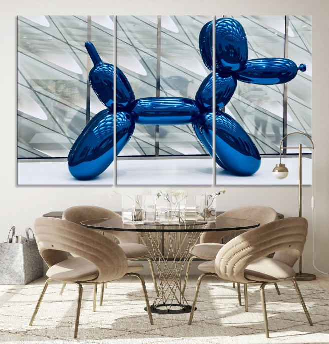 Blue Balloon Dog Large Wall Art Canvas Print Kids Room Decor