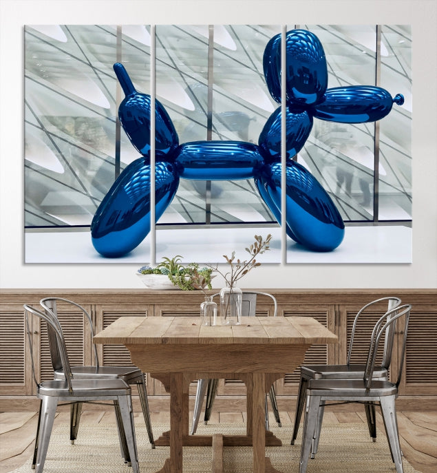 Blue Balloon Dog Large Wall Art Canvas Print Kids Room Decor