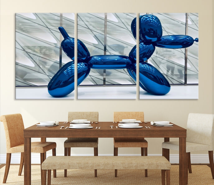 Blue Balloon Dog Large Wall Art Canvas Print Kids Room Decor