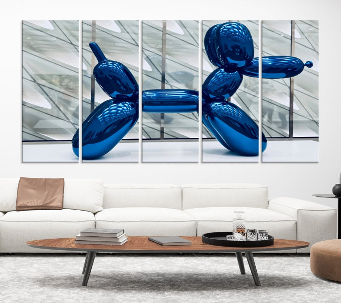 Blue Balloon Dog Large Wall Art Canvas Print Kids Room Decor