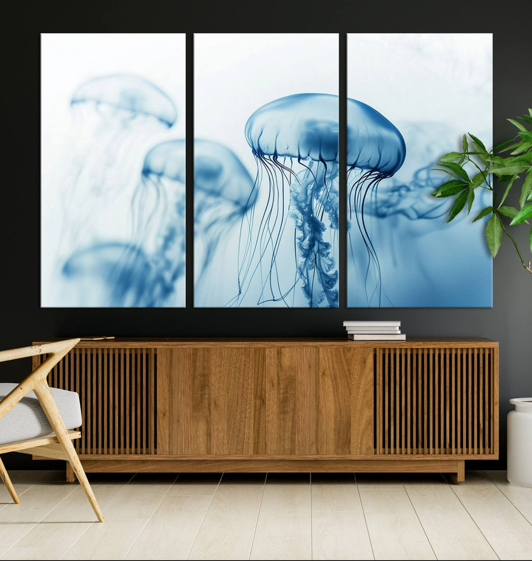 Blue Jellyfish Wall Art Canvas Print