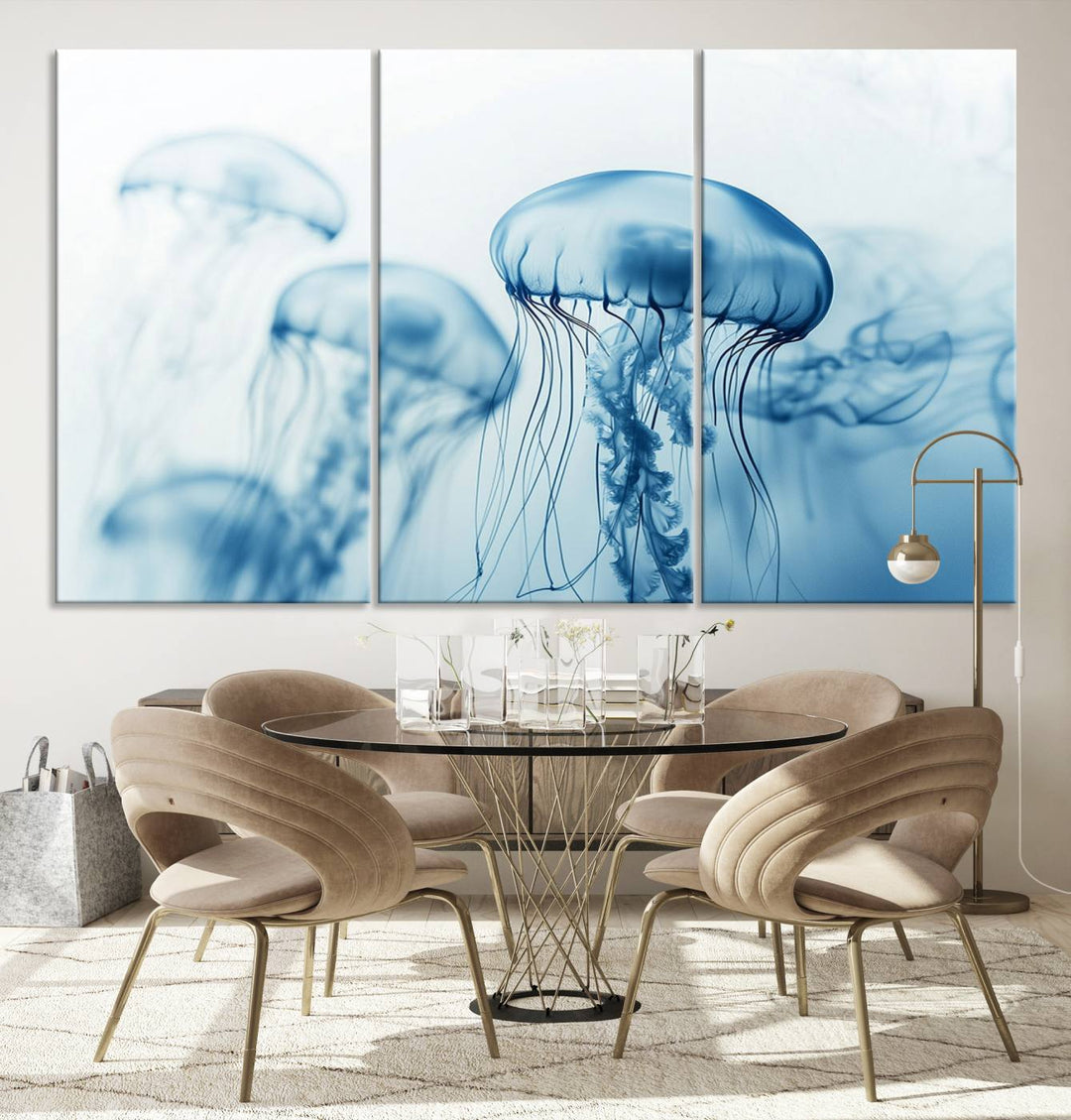 Blue Jellyfish Wall Art Canvas Print