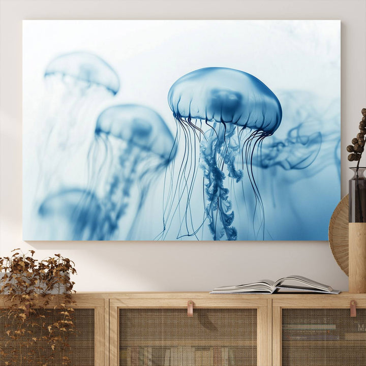 Blue Jellyfish Wall Art Canvas Print