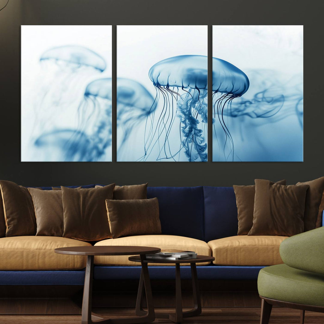 Blue Jellyfish Wall Art Canvas Print