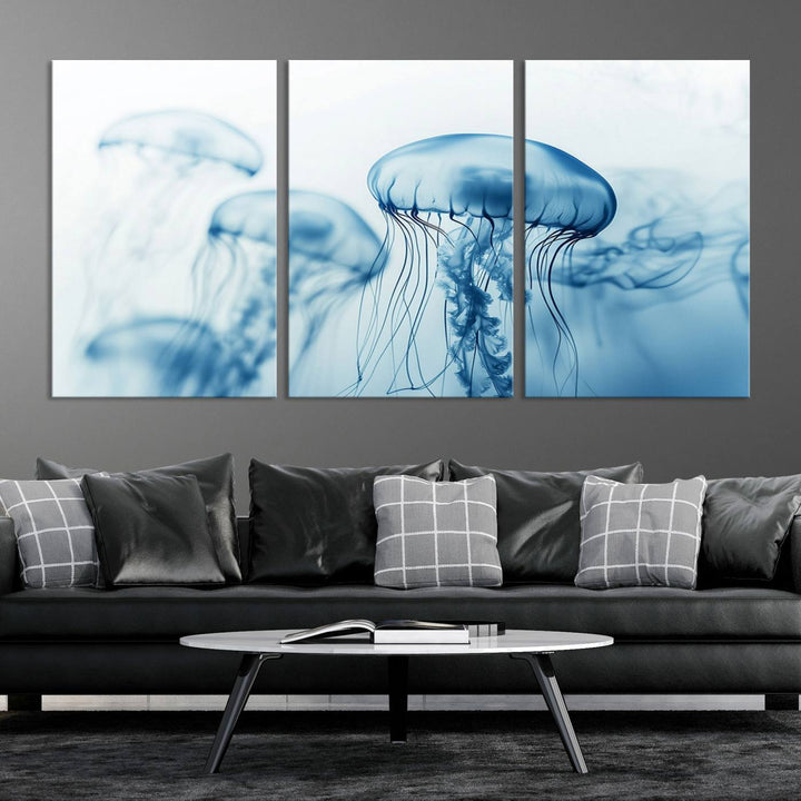 Blue Jellyfish Wall Art Canvas Print