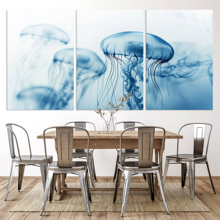 Blue Jellyfish Wall Art Canvas Print