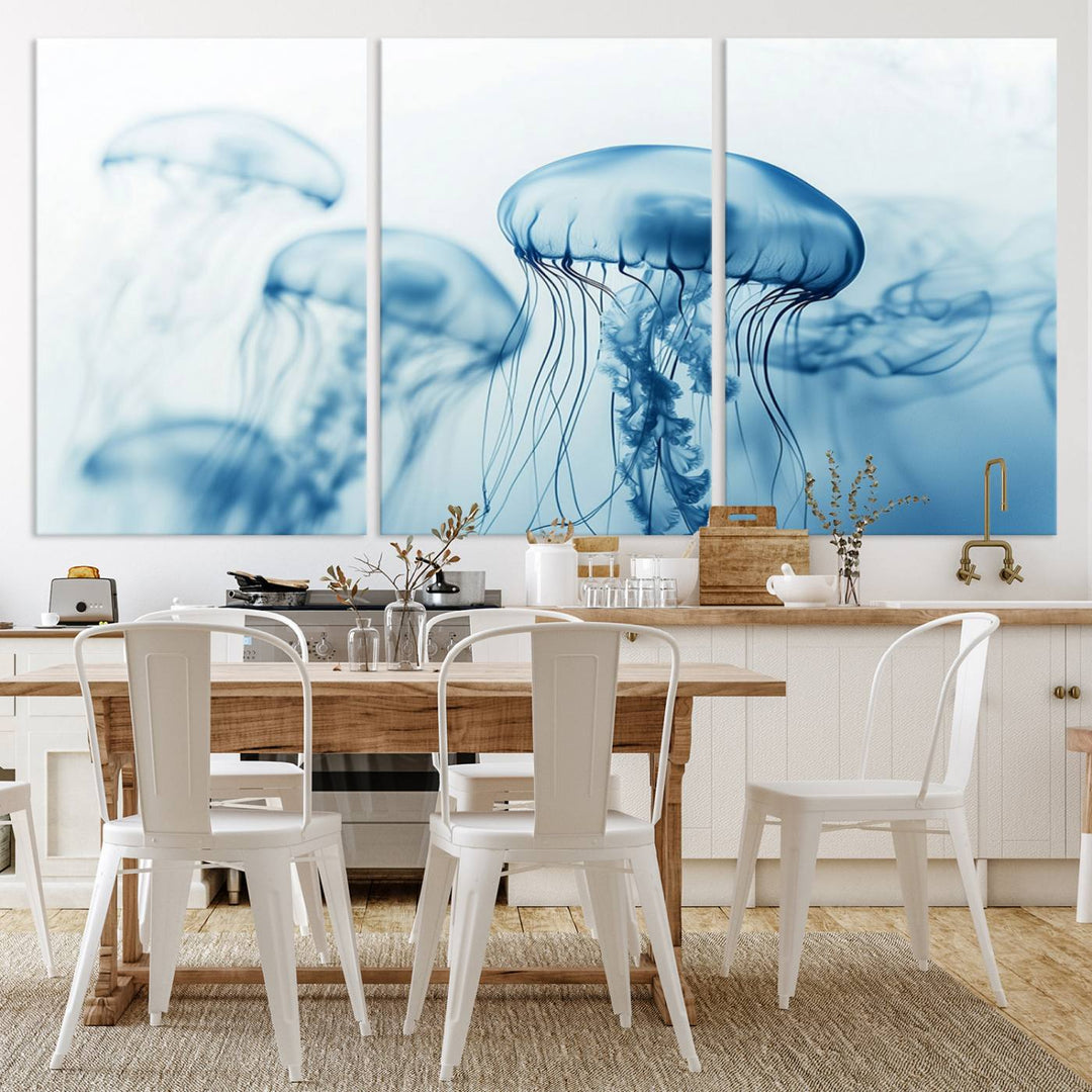 Blue Jellyfish Wall Art Canvas Print