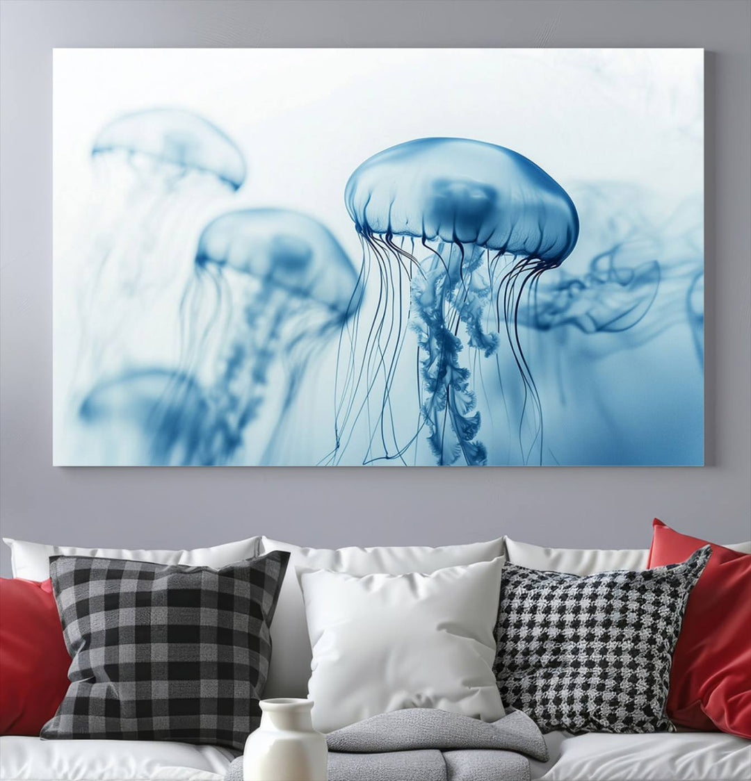 Blue Jellyfish Wall Art Canvas Print