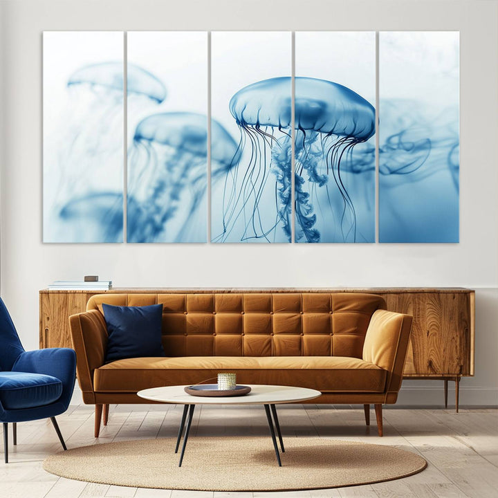 Blue Jellyfish Wall Art Canvas Print