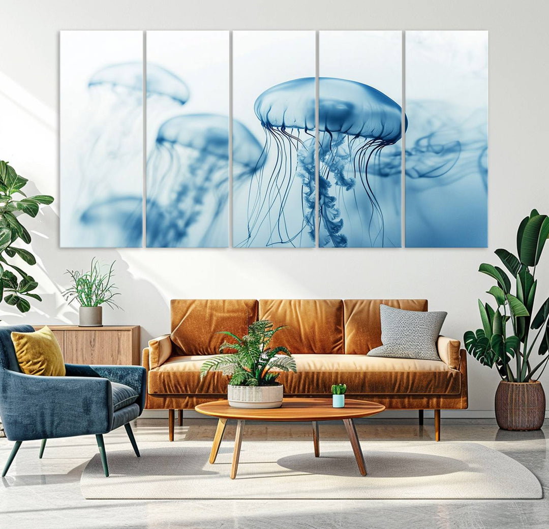 Blue Jellyfish Wall Art Canvas Print