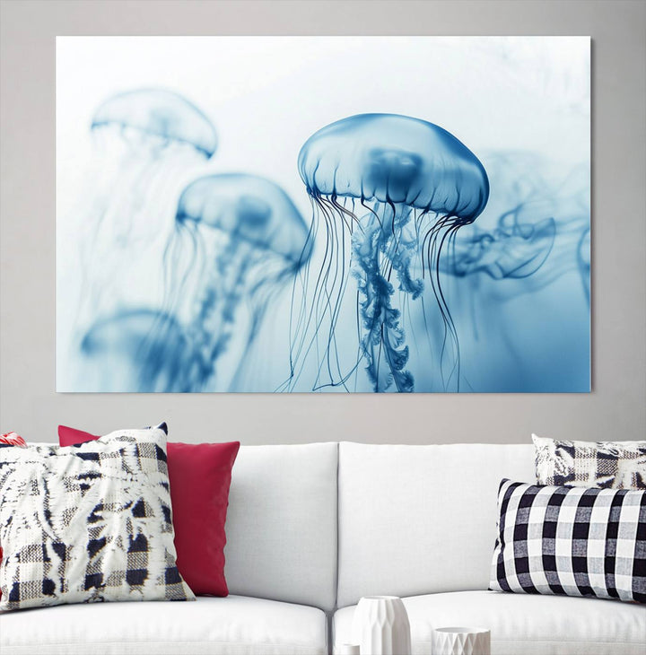 Blue Jellyfish Wall Art Canvas Print