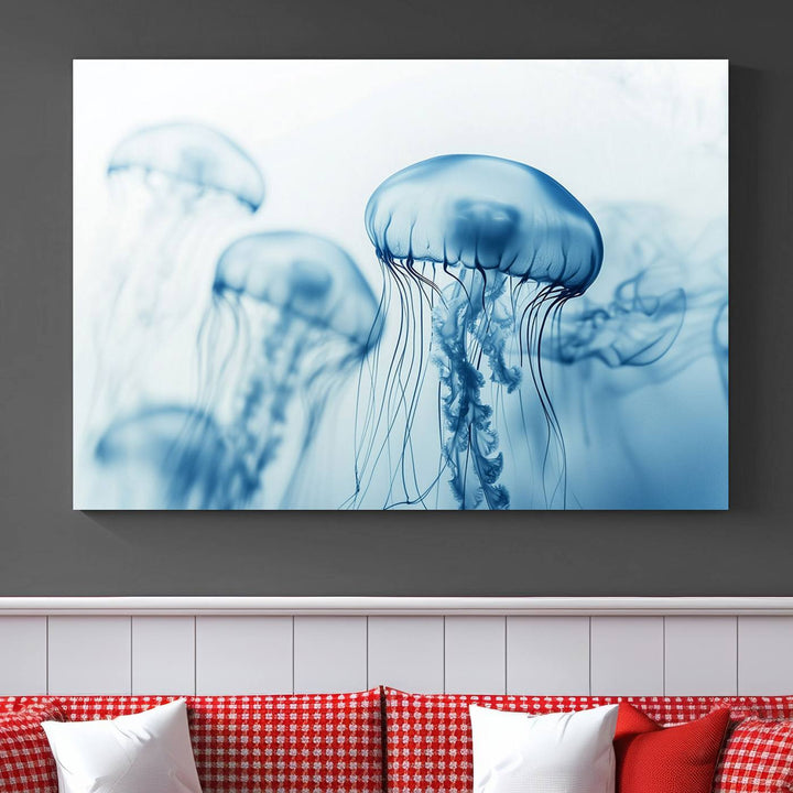 Blue Jellyfish Wall Art Canvas Print