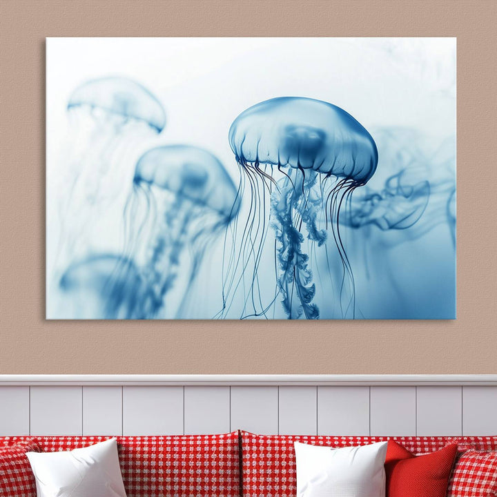 Blue Jellyfish Wall Art Canvas Print