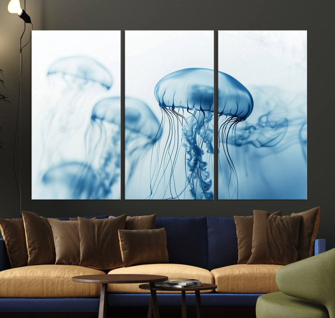 Blue Jellyfish Wall Art Canvas Print