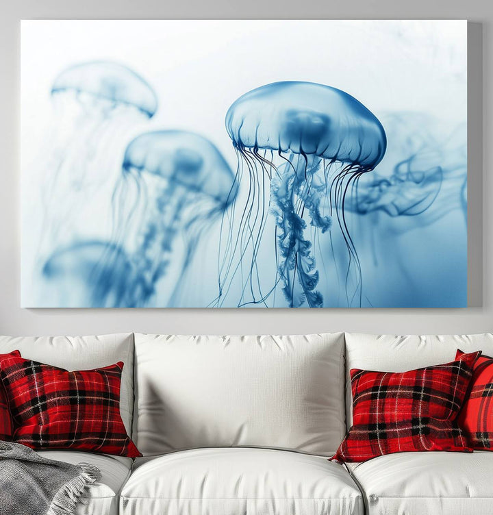 Blue Jellyfish Wall Art Canvas Print