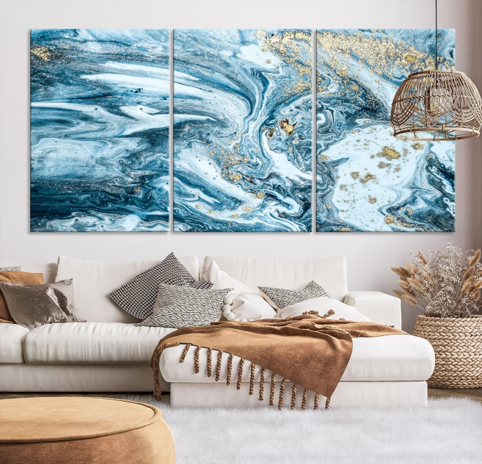 Blue Nautical Canvas Wall Art Large Print Framed Wall Decor