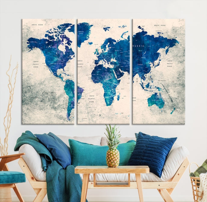 Add a Touch of Style & Function to Your Art Collection with Our World Map Canvas Print Wall Art