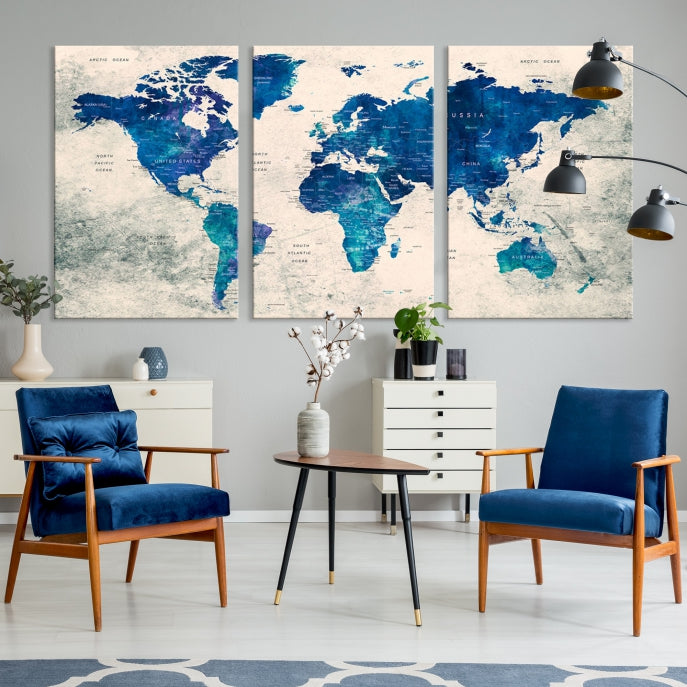 Add a Touch of Style & Function to Your Art Collection with Our World Map Canvas Print Wall Art