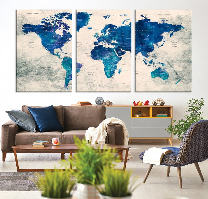 Add a Touch of Style & Function to Your Art Collection with Our World Map Canvas Print Wall Art