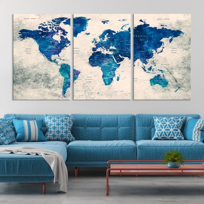 Add a Touch of Style & Function to Your Art Collection with Our World Map Canvas Print Wall Art