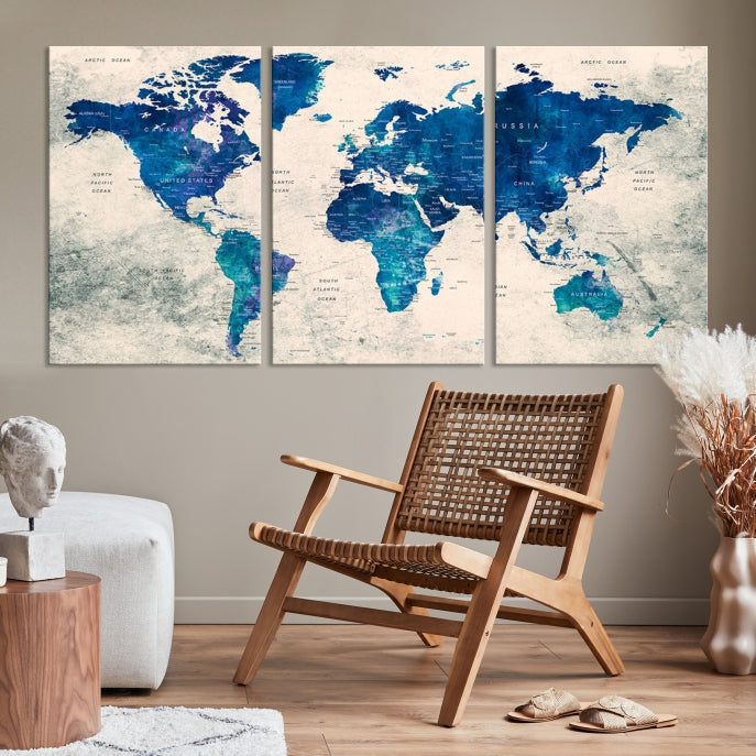 Add a Touch of Style & Function to Your Art Collection with Our World Map Canvas Print Wall Art