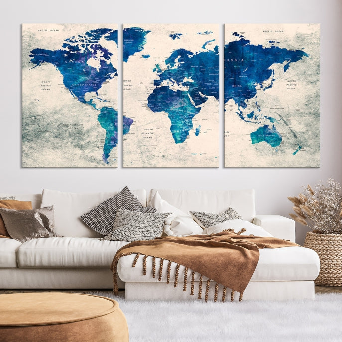 Add a Touch of Style & Function to Your Art Collection with Our World Map Canvas Print Wall Art