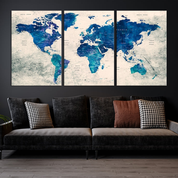 Add a Touch of Style & Function to Your Art Collection with Our World Map Canvas Print Wall Art