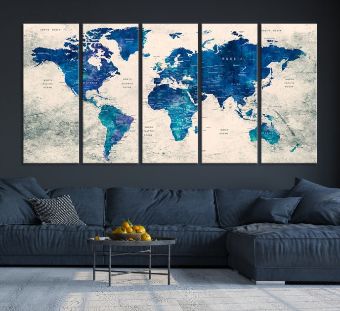 Add a Touch of Style & Function to Your Art Collection with Our World Map Canvas Print Wall Art