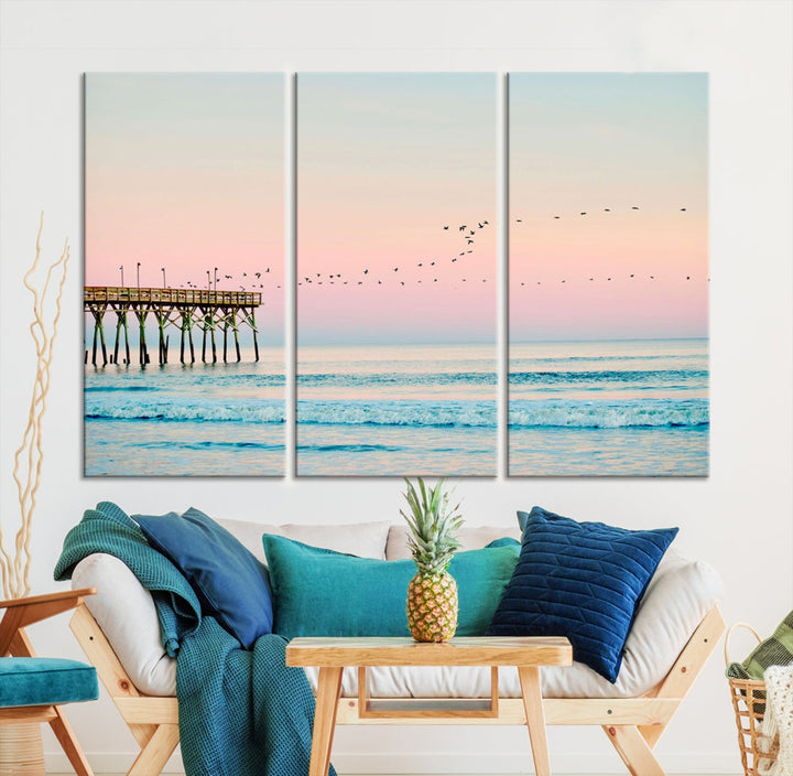 Blush Pink Coastal Set of Prints Boho Beach Decor Printed and Shipped Ocean Wave Print Set Modern Tropical Coastal Photo California Ocean