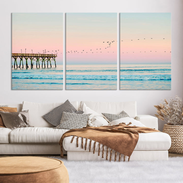 Blush Pink Coastal Set of Prints Boho Beach Decor Printed and Shipped Ocean Wave Print Set Modern Tropical Coastal Photo California Ocean