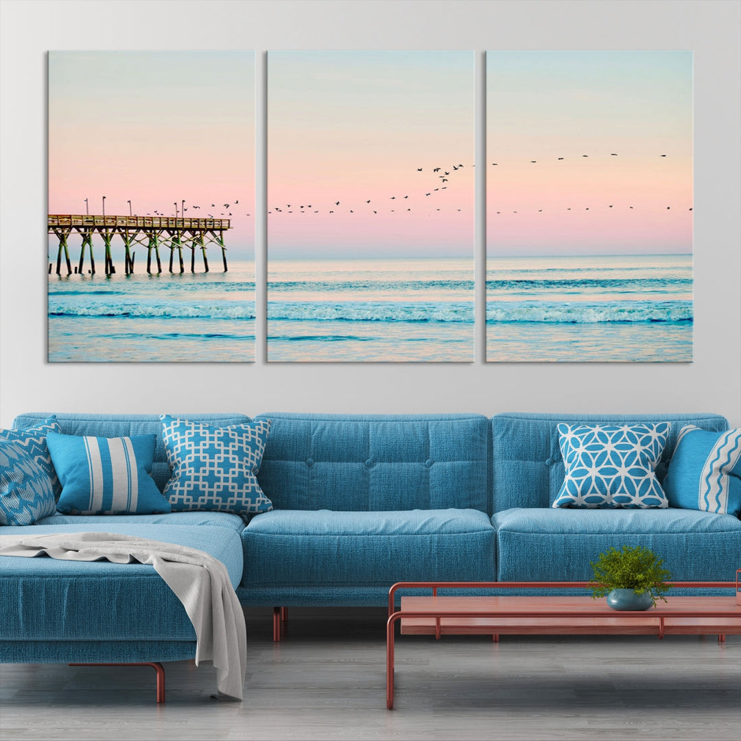 Blush Pink Coastal Set of Prints Boho Beach Decor Printed and Shipped Ocean Wave Print Set Modern Tropical Coastal Photo California Ocean