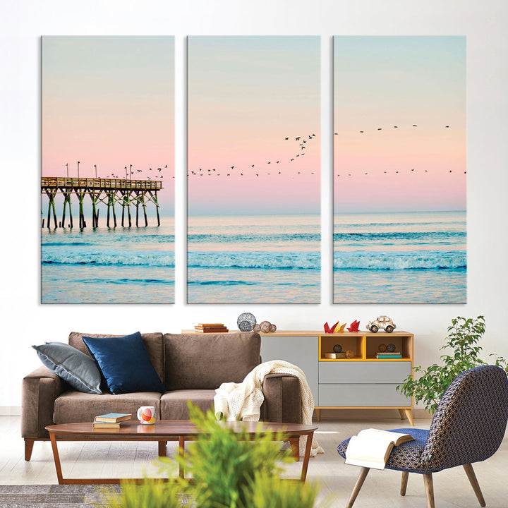 Blush Pink Coastal Set of Prints Boho Beach Decor Printed and Shipped Ocean Wave Print Set Modern Tropical Coastal Photo California Ocean