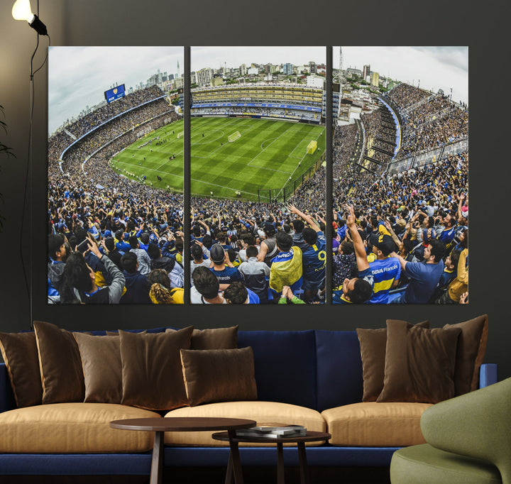 Boca Juniors Stadium Wall Art Print, La Bombonera Stadium Wall Art Canvas for Sports Lover Gift, Soccer Fans Print, Soccer Stadiums Canvas