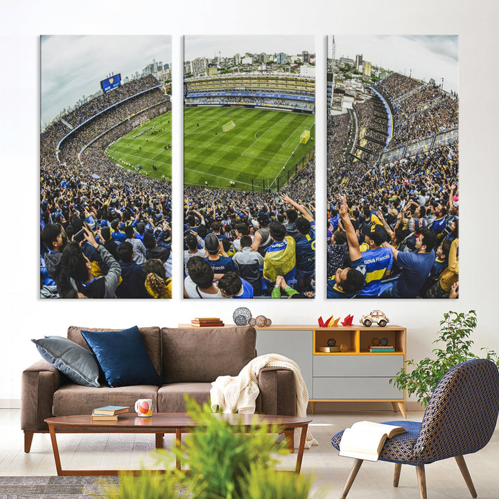 Boca Juniors Stadium Wall Art Print, La Bombonera Stadium Wall Art Canvas for Sports Lover Gift, Soccer Fans Print, Soccer Stadiums Canvas