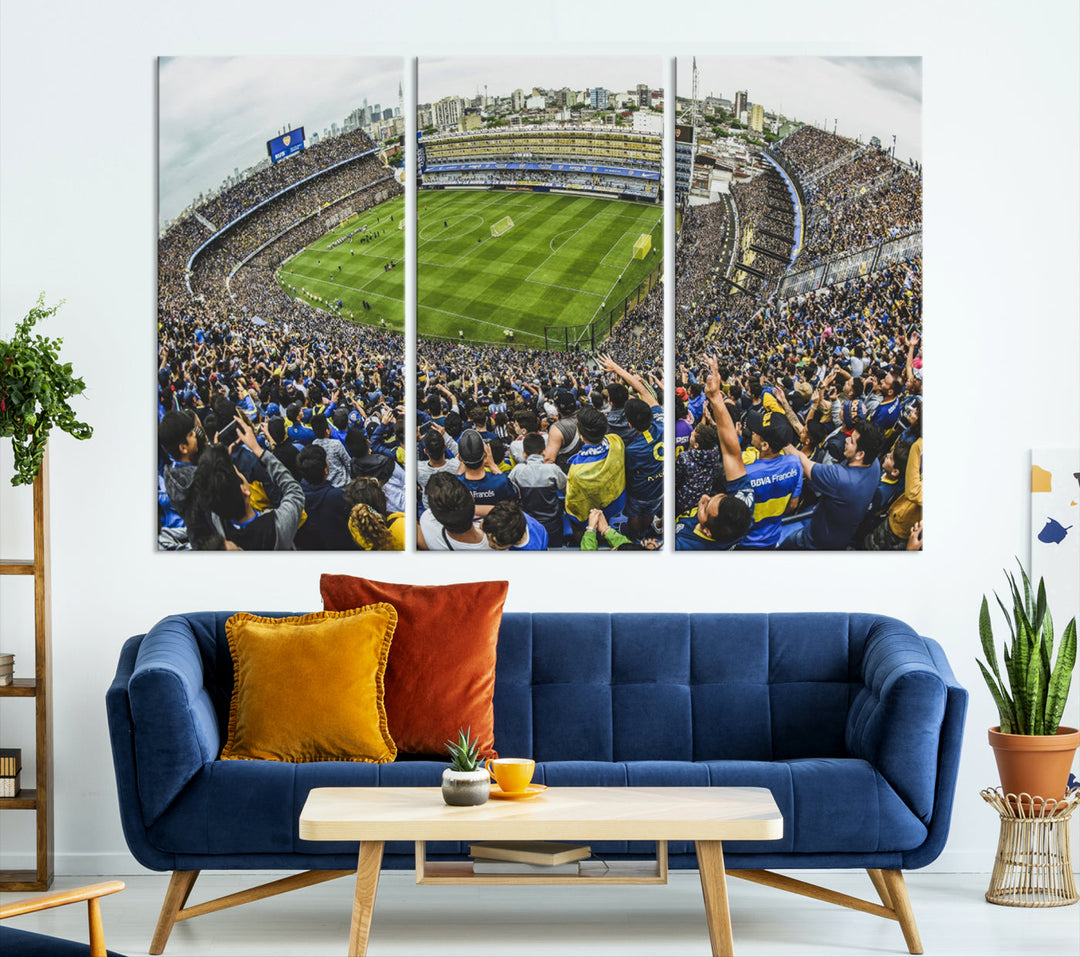 Boca Juniors Stadium Wall Art Print, La Bombonera Stadium Wall Art Canvas for Sports Lover Gift, Soccer Fans Print, Soccer Stadiums Canvas