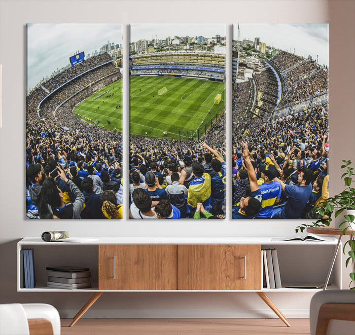 Boca Juniors Stadium Wall Art Print, La Bombonera Stadium Wall Art Canvas for Sports Lover Gift, Soccer Fans Print, Soccer Stadiums Canvas