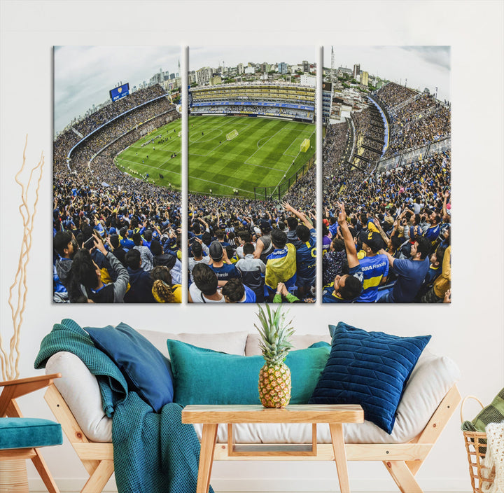 Boca Juniors Stadium Wall Art Print, La Bombonera Stadium Wall Art Canvas for Sports Lover Gift, Soccer Fans Print, Soccer Stadiums Canvas