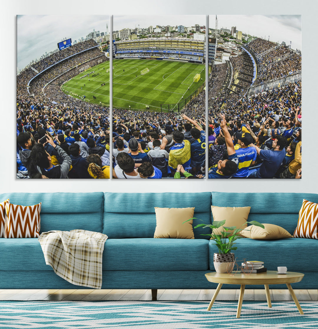 Boca Juniors Stadium Wall Art Print, La Bombonera Stadium Wall Art Canvas for Sports Lover Gift, Soccer Fans Print, Soccer Stadiums Canvas