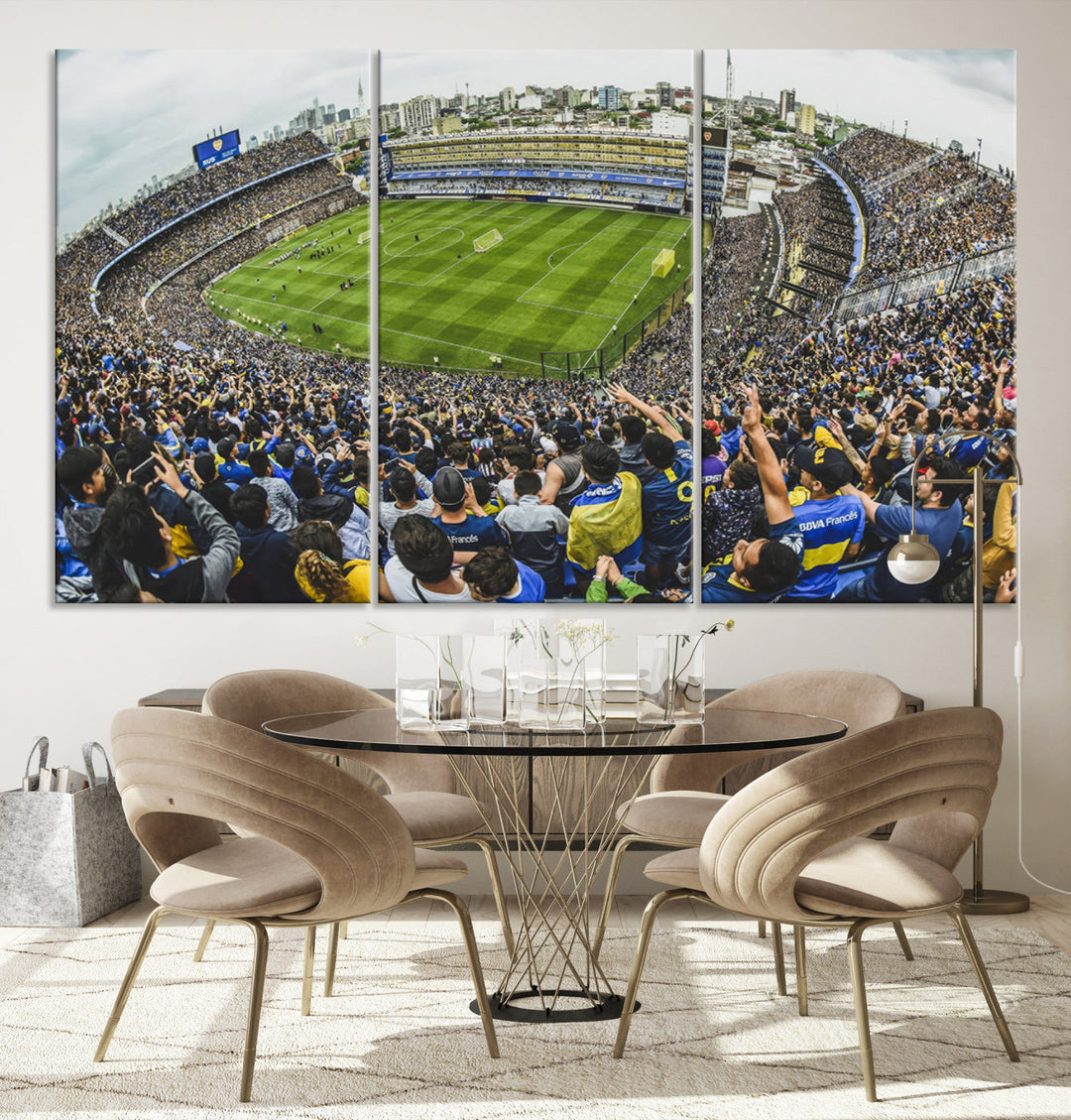 Boca Juniors Stadium Wall Art Print, La Bombonera Stadium Wall Art Canvas for Sports Lover Gift, Soccer Fans Print, Soccer Stadiums Canvas