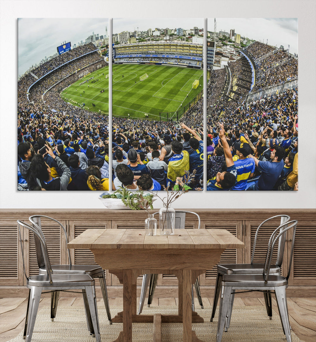 Boca Juniors Stadium Wall Art Print, La Bombonera Stadium Wall Art Canvas for Sports Lover Gift, Soccer Fans Print, Soccer Stadiums Canvas