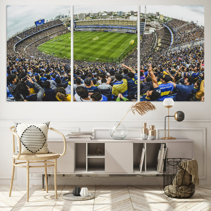 Boca Juniors Stadium Wall Art Print, La Bombonera Stadium Wall Art Canvas for Sports Lover Gift, Soccer Fans Print, Soccer Stadiums Canvas