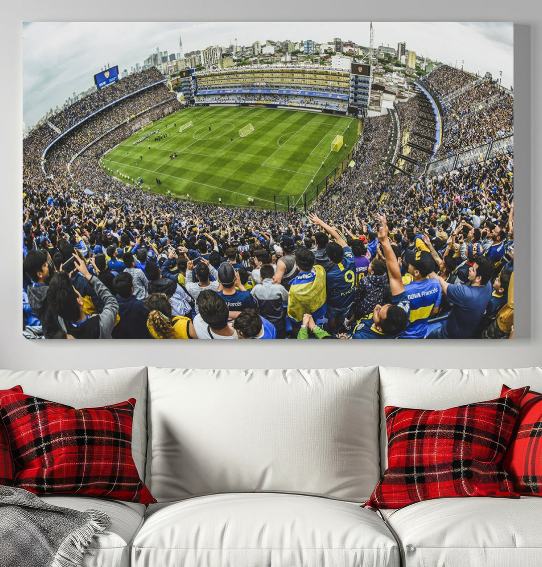 Boca Juniors Stadium Wall Art Print, La Bombonera Stadium Wall Art Canvas for Sports Lover Gift, Soccer Fans Print, Soccer Stadiums Canvas