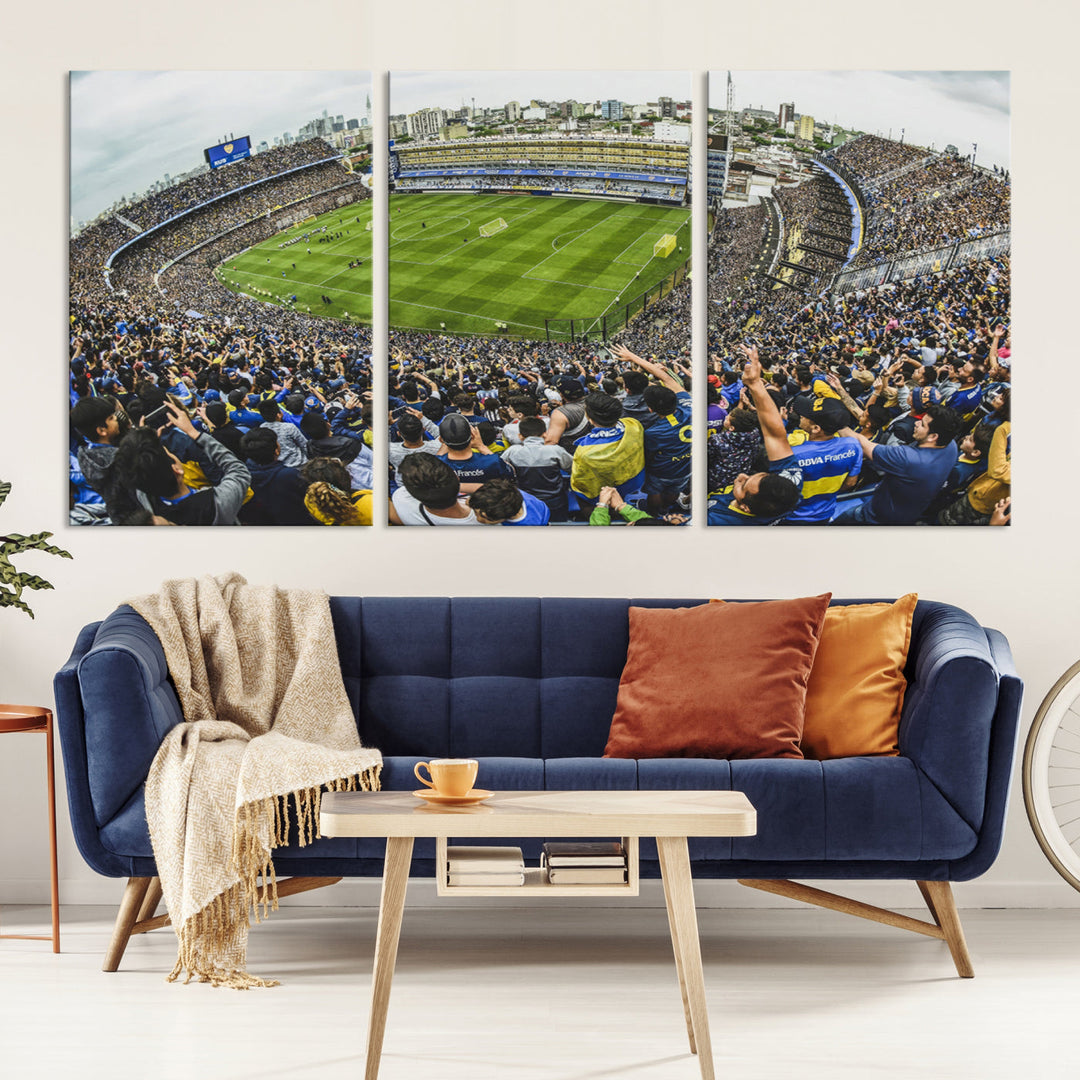 Boca Juniors Stadium Wall Art Print, La Bombonera Stadium Wall Art Canvas for Sports Lover Gift, Soccer Fans Print, Soccer Stadiums Canvas