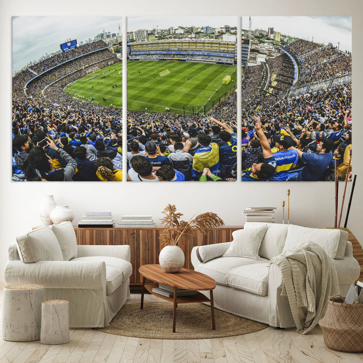 Boca Juniors Stadium Wall Art Print, La Bombonera Stadium Wall Art Canvas for Sports Lover Gift, Soccer Fans Print, Soccer Stadiums Canvas