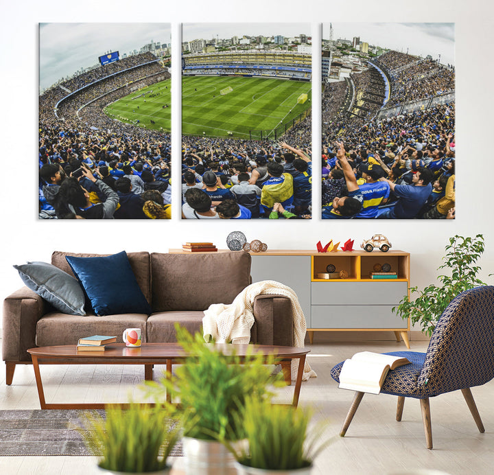 Boca Juniors Stadium Wall Art Print, La Bombonera Stadium Wall Art Canvas for Sports Lover Gift, Soccer Fans Print, Soccer Stadiums Canvas