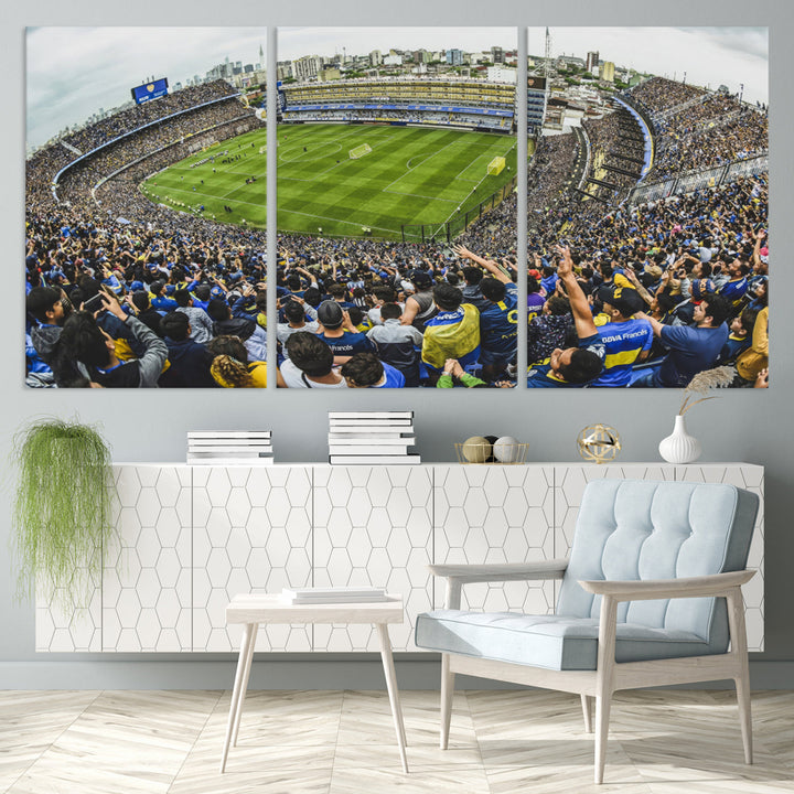 Boca Juniors Stadium Wall Art Print, La Bombonera Stadium Wall Art Canvas for Sports Lover Gift, Soccer Fans Print, Soccer Stadiums Canvas