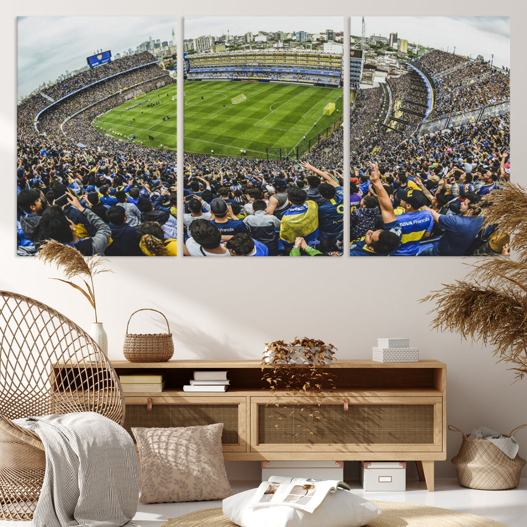 Boca Juniors Stadium Wall Art Print, La Bombonera Stadium Wall Art Canvas for Sports Lover Gift, Soccer Fans Print, Soccer Stadiums Canvas