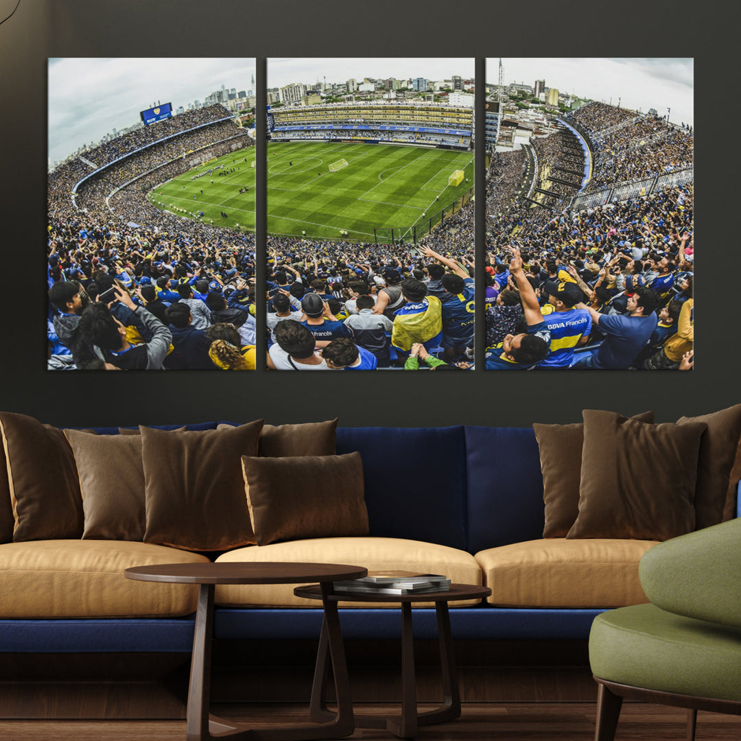 Boca Juniors Stadium Wall Art Print, La Bombonera Stadium Wall Art Canvas for Sports Lover Gift, Soccer Fans Print, Soccer Stadiums Canvas